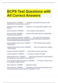 BCPS Test Questions with All Correct Answers