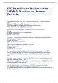 EMD Recertification Test Preparation 2023-2024 Questions and Answers &lpar;scored A&rpar;
