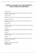 NURSING 216 EXAM 2 &lpar;CULTURE&comma;DIVERSITY&comma; RACE&rpar; COMPLETE QUESTIONS AND ANWERS