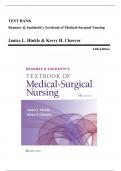 Test Bank for Brunner & Suddarth's Textbook of Medical-Surgical Nursing 14th Edition by Hinkle & Cheever ISBN 9781496347992 Chapter 1-73 | Complete Guide A+