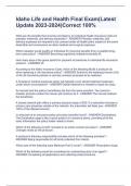 Idaho Life and Health Final Exam&lpar;Latest Update 2023-2024&rpar;Correct 100&percnt;
