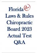 Florida Laws & Rules Chiropractic Board 2023 Actual Test Questions and Answers