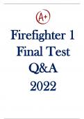 Firefighter 1 Final Test 2022 Questions & Answers/Study guide for Firefighter 1 final exam | 100% rated & A+ Graded