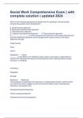 Social Work Comprehensive Exam &vert; with complete solution &vert; updated 2024