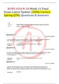 NURS 6501N-58 Week 11 Final Exam Latest Update (100% Correct Spring QTR) Questions & Answers