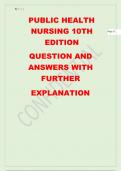 PUBLIC HEALTH NURSING 10TH EDITION QUESTION AND ANSWERS WITH FURTHER EXPLANATION&period;