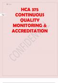 HCA 375 CONTINUOUS QUALITY MONITORING & ACCREDITATION