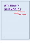 2023 /2024 ATI TEAS 7 SCIENCE 101 QUESTIONS AND ANSWERS LATEST /A+ GRADE 