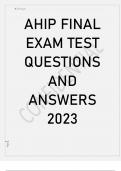 AHIP Final Exam Test Questions An answers 2023&period;