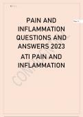 PAIN AND INFLAMATION QUESTIONS AND ANSWERS 2023.
