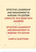 EFFECTIVE LEADERSHIP AND MANAGEMENT IN NURSING 7TH EDITION.