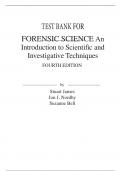 Forensic Science, An Introduction to Scientific and Investigative Techniques, 4e Suzanne Bell (Test Bank All Chapters, 100% original verified, A+ Grade)
