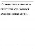 1 st TRIMESTER EXAM (NYPD) QUESTIONS AND CORRECT ANSWERS 2024 GRADED A+.