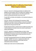 Special Education Certification Study Guide With Complete Solution