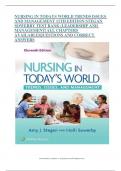 NURSING IN TODAYS WORLD TRENDS ISSUES AND MANAGEMENT 11TH EDITION STEGAN SOWERBY TEST BANK (LEADERSHIP AND MANAGEMENT| ALL CHAPTERS AVAILABLE|QUESTIONS AND CORRECT ANSWERS
