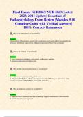 Final Exam: NUR2063/ NUR 2063 (Latest 2023/ 2024 Update) Essentials of Pathophysiology Exam Review |Modules 9-10 | Complete Guide with Verified Answers| 100% Correct- Rasmussen