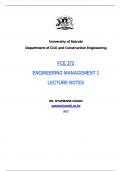 ENGINEERING MANAGMENT 1-notes of Department of civil and construction Engineering