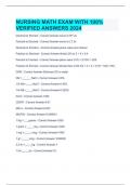  NURSING MATH EXAM WITH 100&percnt; VERIFIED ANSWERS 2024