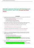 NUR 2832 Leadership Final Exam  Rasmussen University Version 1 and 2 100% Accurate Fall-Winter Quarter