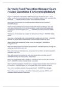 Servsafe Food Protection Manager Exam Review Questions & Answers&lpar;graded A&rpar; 