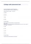 College math placement test Questions and Answers 100% correct 2023