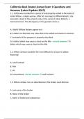 California Real Estate License Exam 1 Questions and Answers &lpar;Latest Update 2023&rpar;