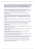 Servsafe Food Protection Manager Exam Review Questions & Answers&lpar;rated A&rpar; 