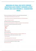 MEDSURG ATI FINAL 2023 WITH VERIFIED  QUESTIONS AND CORRECT ANSWERS LATEST  UPDATE 2023-2024 GRADED A&plus; GUARANTEED  PASS&excl;&excl;