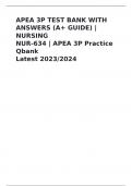 NURSING NUR-634 APEA 3P Exam -with 100% verified solutions-.pdf 2023-2024