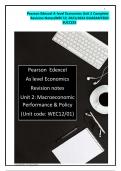 BEST REVIEW Pearson Edexcel A-level Economics Unit 2 Complete  Revision Notes(WEC12) 2023/2024 GUARANTEED  SUCCESS