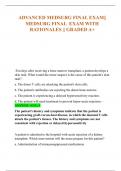 ADVANCED MEDSURG FINAL EXAM&vert;&vert;  MEDSURG FINAL EXAM WITH  RATIONALES &vert;&vert; GRADED A&plus;