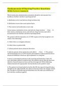 Fundamentals Of Nursing Practice Questions With Correct Answers 