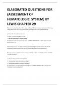 ELABORATED QUESTIONS FOR (ASSESSMENT OF HEMATOLOGIC SYSTEM) BY LEWIS CHAPTER 29  The nurse is caring for a patient who is being discharged after an emergency splenectomy following a  motor vehicle crash. Which instructions should the nurse include in the 