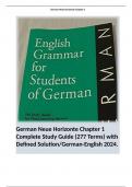 German Neue Horizonte Chapter 1 Complete Study Guide (277 Terms) with Defined Solution/German-English 2024.  