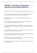 SED2601 - Sociology of Education Questions And Answers Rated A&plus;&period;