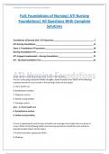 Full; Foundations of Nursing| ATI Nursing Foundations| All Questions With Complete Solutions
