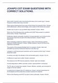 JCHAPO COT EXAM QUESTIONS WITH CORRECT SOLUTIONS&period;