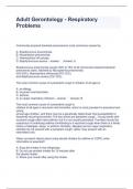 Adult Gerontology - Respiratory Problems Questions and Answers 100&percnt; correct