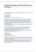 Adult Gerontology - Male Genitourinary Problems Questions and Answers Graded A&plus;