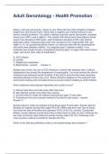 Adult Gerontology - Health Promotion Questions and Answers Rated A&plus;