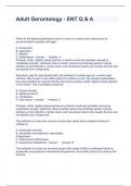 Adult Gerontology - ENT Q & A Questions and Answers Graded A&plus;