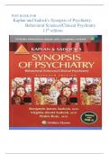 Test Bank for Kaplan and Sadock’s Synopsis of Psychiatry 11th Edition Sadock graded A+