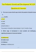 Test Pediatric Growth and Development NCLEX Newest Questions and Answers &lpar;2023 &sol; 2024&rpar; &lpar;Verified Answers&rpar;