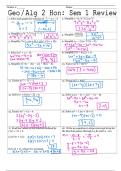 Test (elaborations) Algebra 2 