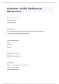 Abdomen - NURS 190 Physical Assessment question n answers graded A+ 2023/2024