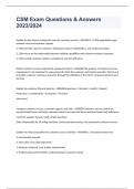 CSM Exam Questions & Answers 2023&sol;2024