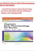 Test Bank For Clayton’s Basic Pharmacology for Nurses 18th Edition Michelle Willihnganz Chapter 1-48 | Complete Guide