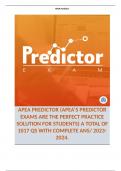 APEA PREDICTOR (APEA’S PREDICTOR EXAMS ARE THE PERFECT PRACTICE SOLUTION FOR STUDENTS) A TOTAL OF 1017 QS WITH COMPLETE ANS/ 2023-2024.