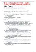 BIOD 151 FALL 2021 MODULE 1 EXAM  QUESTIONS AND ANSWERS GRADED A&plus; M1&colon; Exam