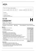 AQA GCSE CHEMISTRY Higher Tier Paper 2 JUNE 2023 QUESTION PAPER AND MARK SCHEME